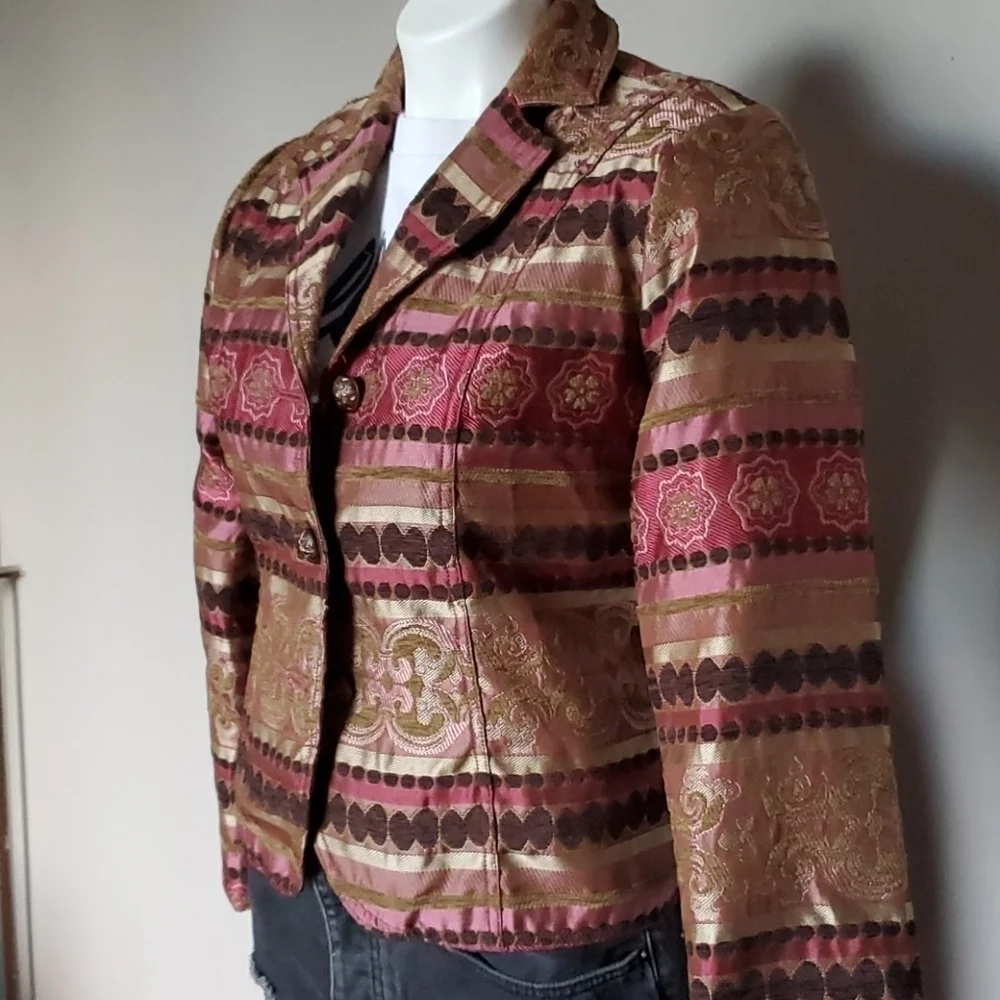 SALE 4/$15 Vintage Erin London Brocade Boho Blazer